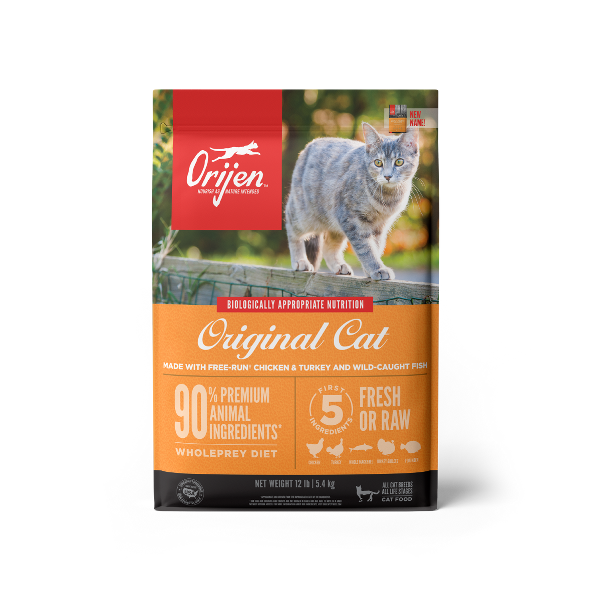 Orijen Original Cat libre de granos alimento para gatos vista frontal