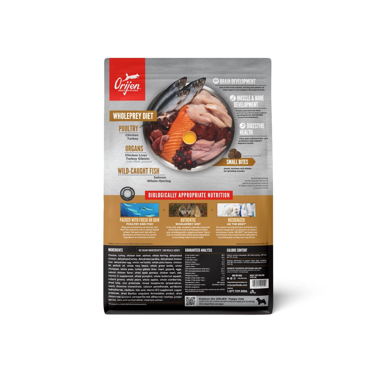 Orijen Puppy libre de granos 2.0 kg alimento para cachorros vista trasera
