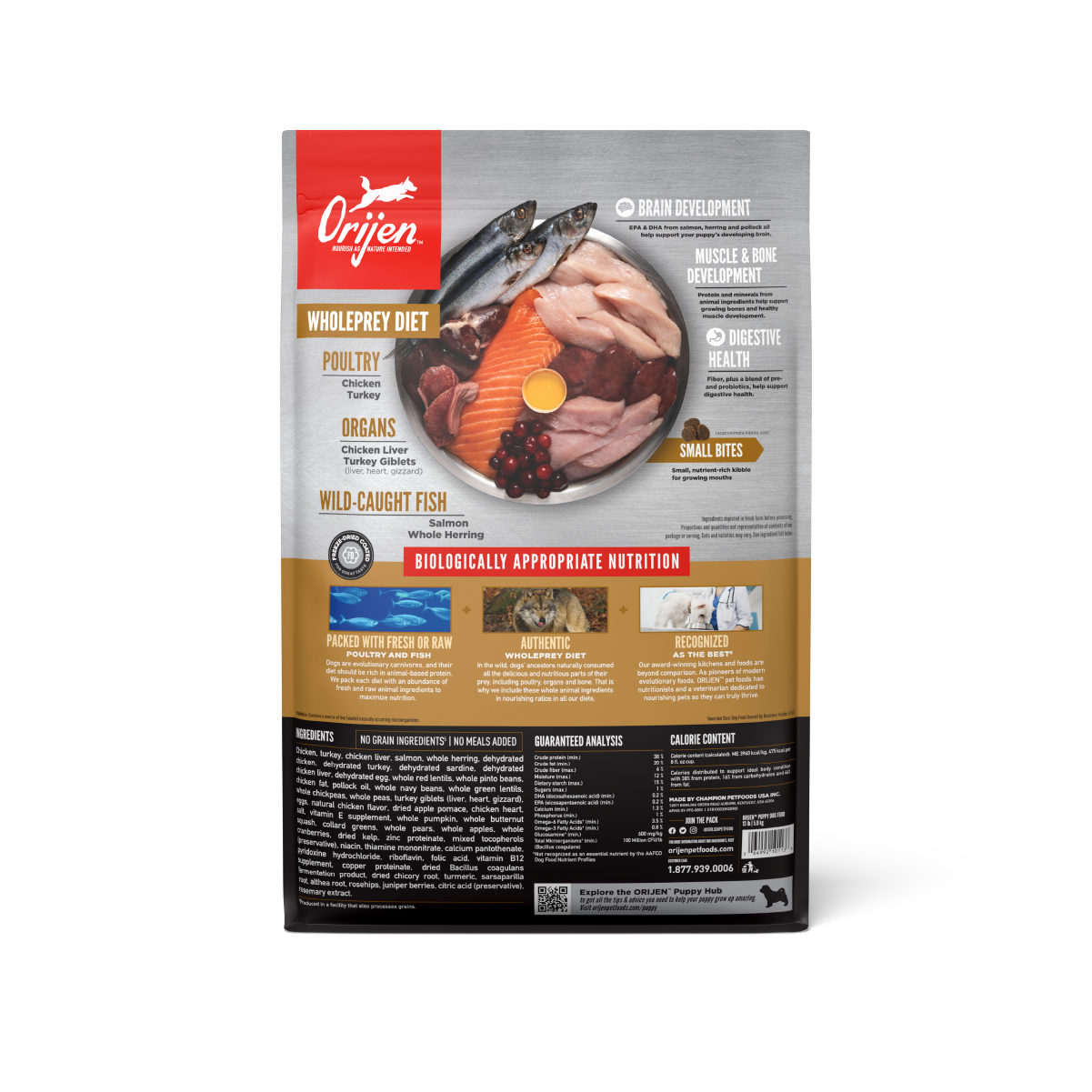 Orijen Puppy libre de granos 5.9 kg alimento para cachorros vista trasera