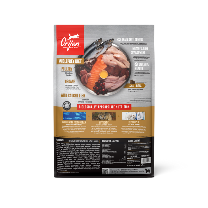 Orijen Puppy libre de granos 5.9 kg alimento para cachorros vista trasera