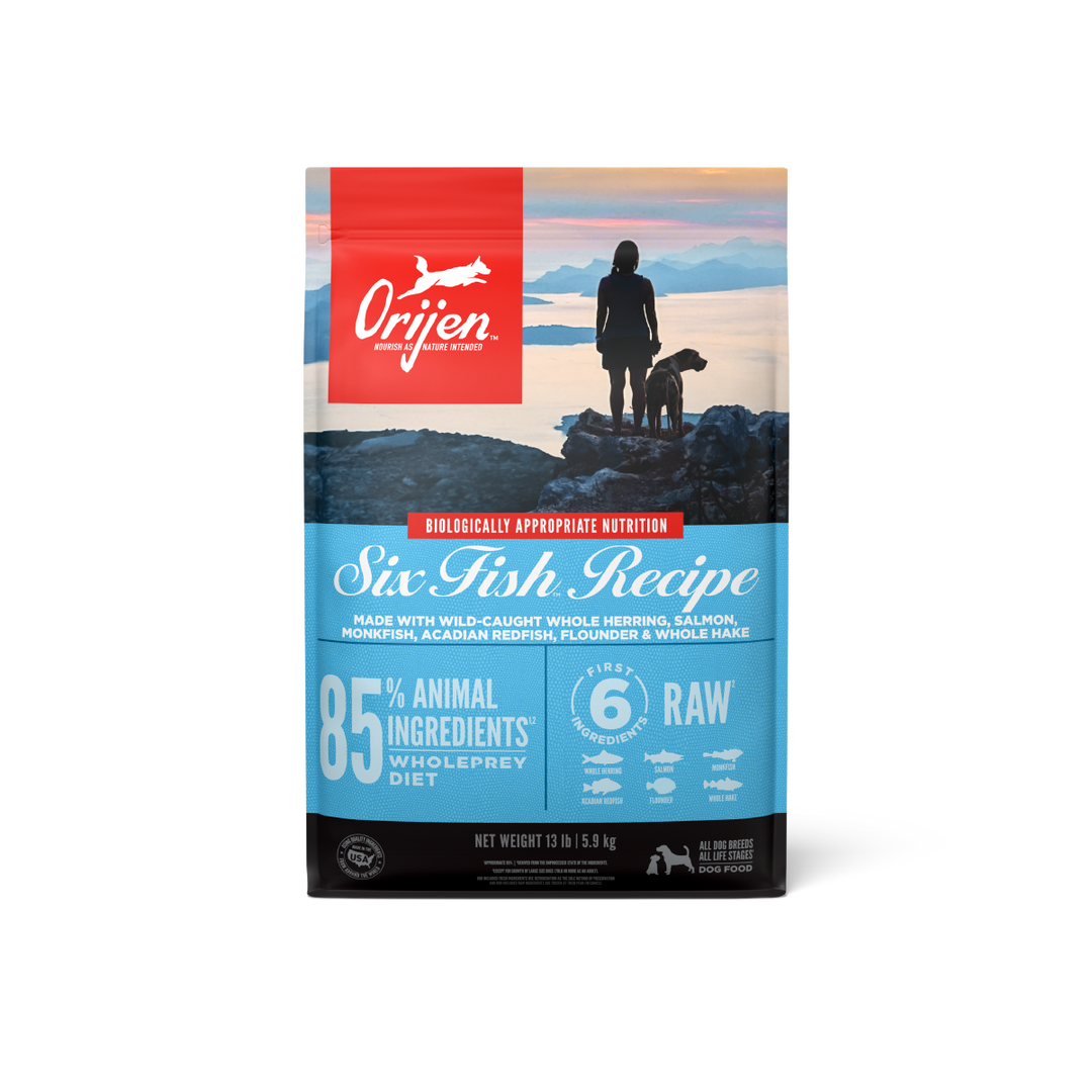 Orijen Six Fish libre de granos 5.9 kg alimento para perros vista frontal