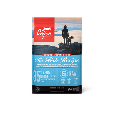 Orijen Six Fish libre de granos 5.9 kg alimento para perros vista frontal