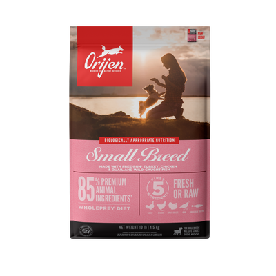 Orijen Small Breeds libre de granos 4.5 kg alimento para perros razas pequeñas vista frontal