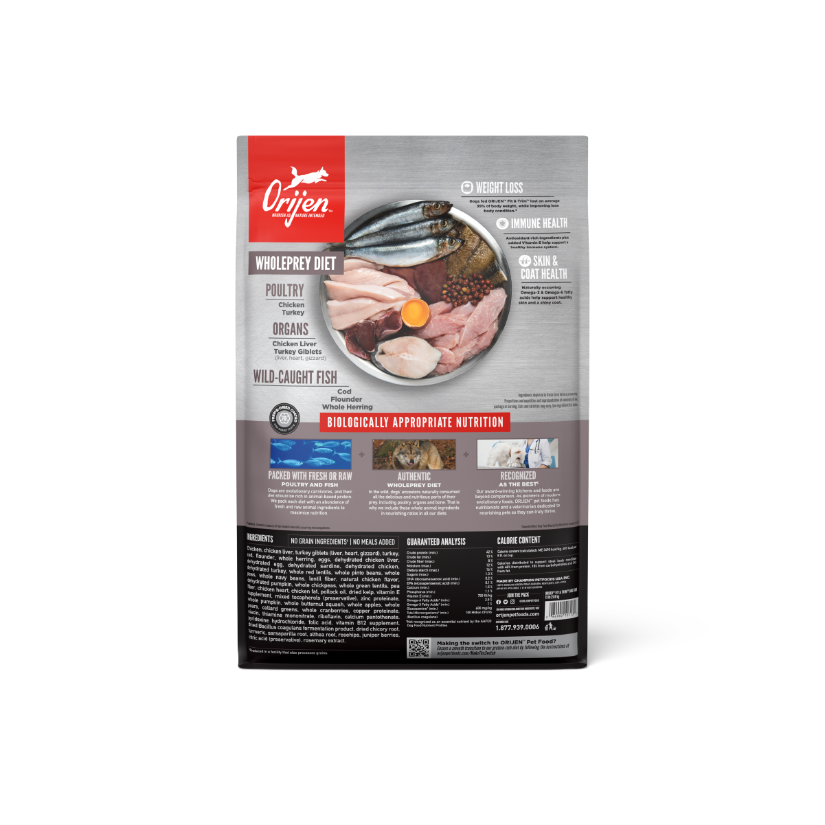 Orijen Fit & Trim libre de granos 5.9 kg alimento para perros vista trasera