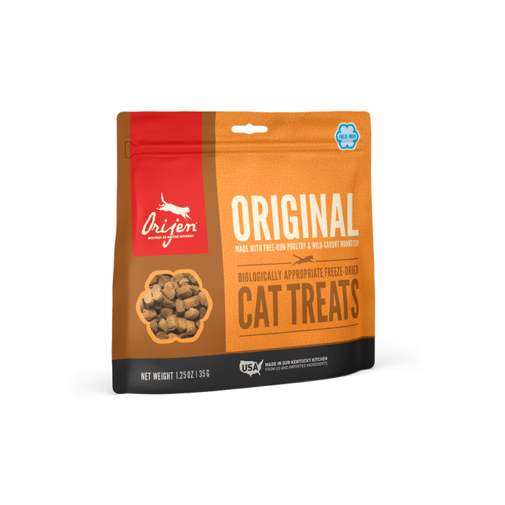 Orijen Original Cat Treats 35 grs snack para gatos vista frontal