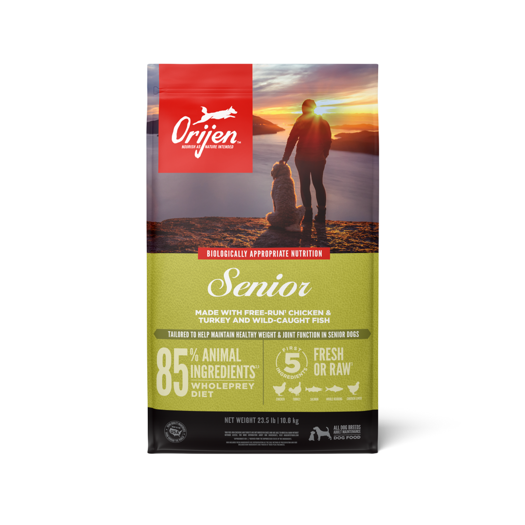 Orijen Senior libre de granos 10.6 kg alimento para perros vista frontal