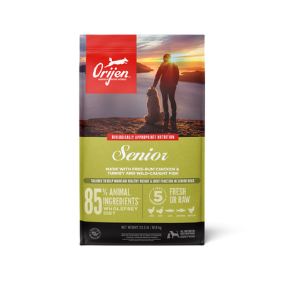 Orijen Senior libre de granos 10.6 kg alimento para perros vista frontal