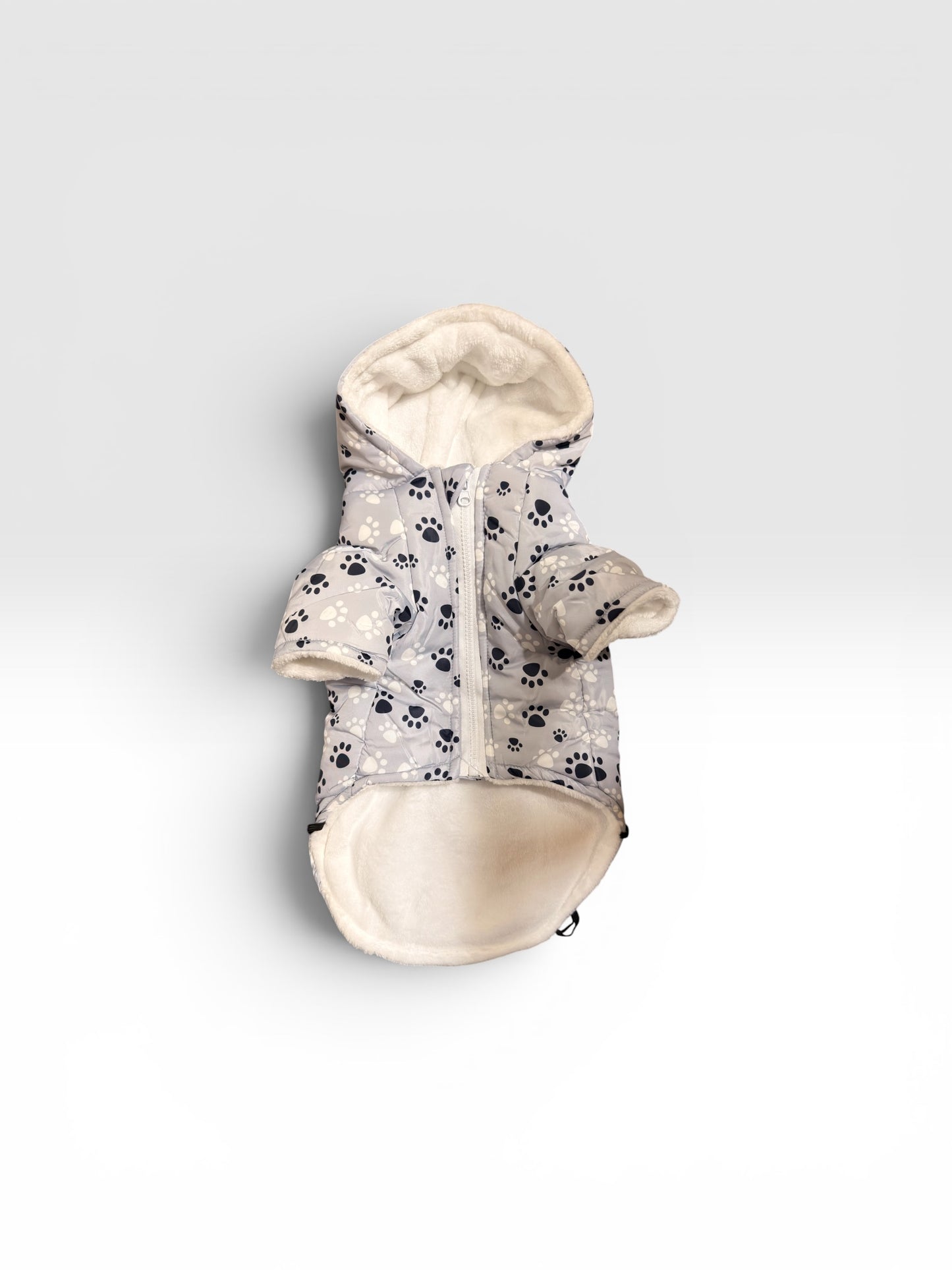 Parka Impermeable con Chiporro y Gorro Gris Perros y Gatos