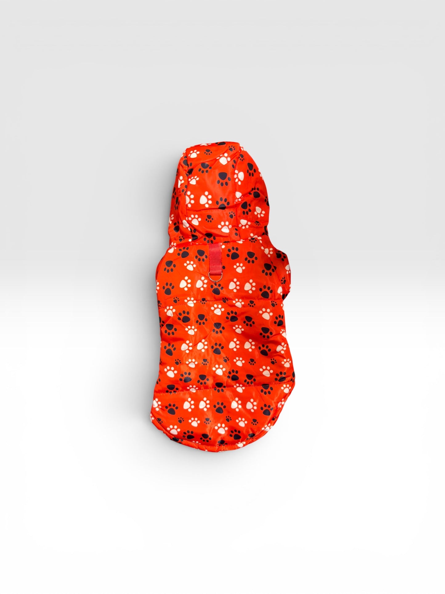 Parka Impermeable con Chiporro y Gorro Roja Perros y Gatos