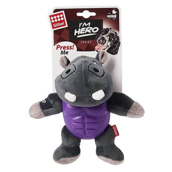 Gigwi Peluche I’m Hero Squeak Hipopótamo en su empaque