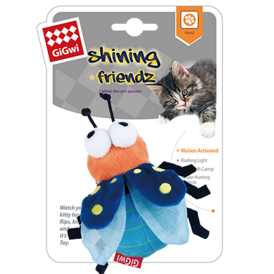 Gigwi Shining Friends Luciérnaga con Luz LED y Catnip en su empaque