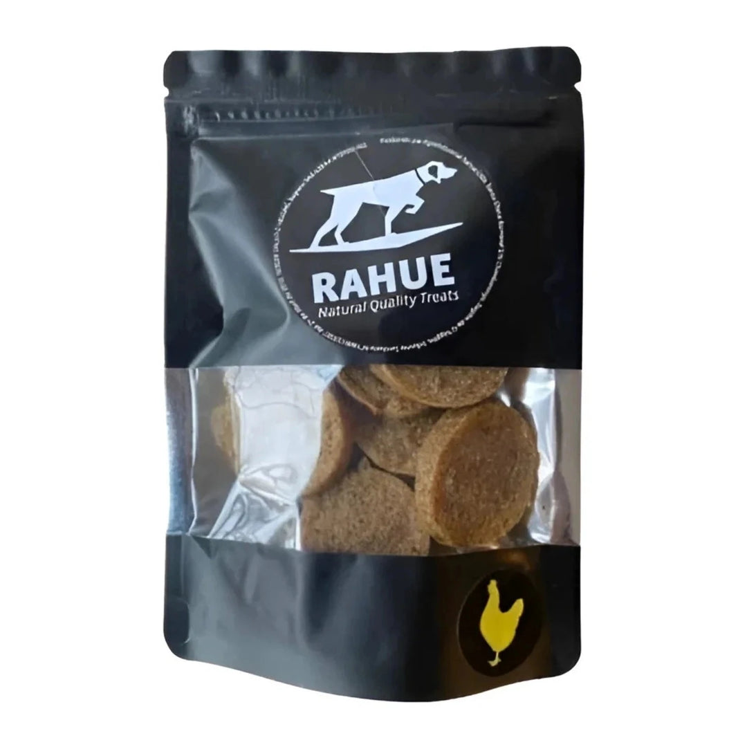 Rahue Jerky pollo 80 g snack deshidratado para perros empaque