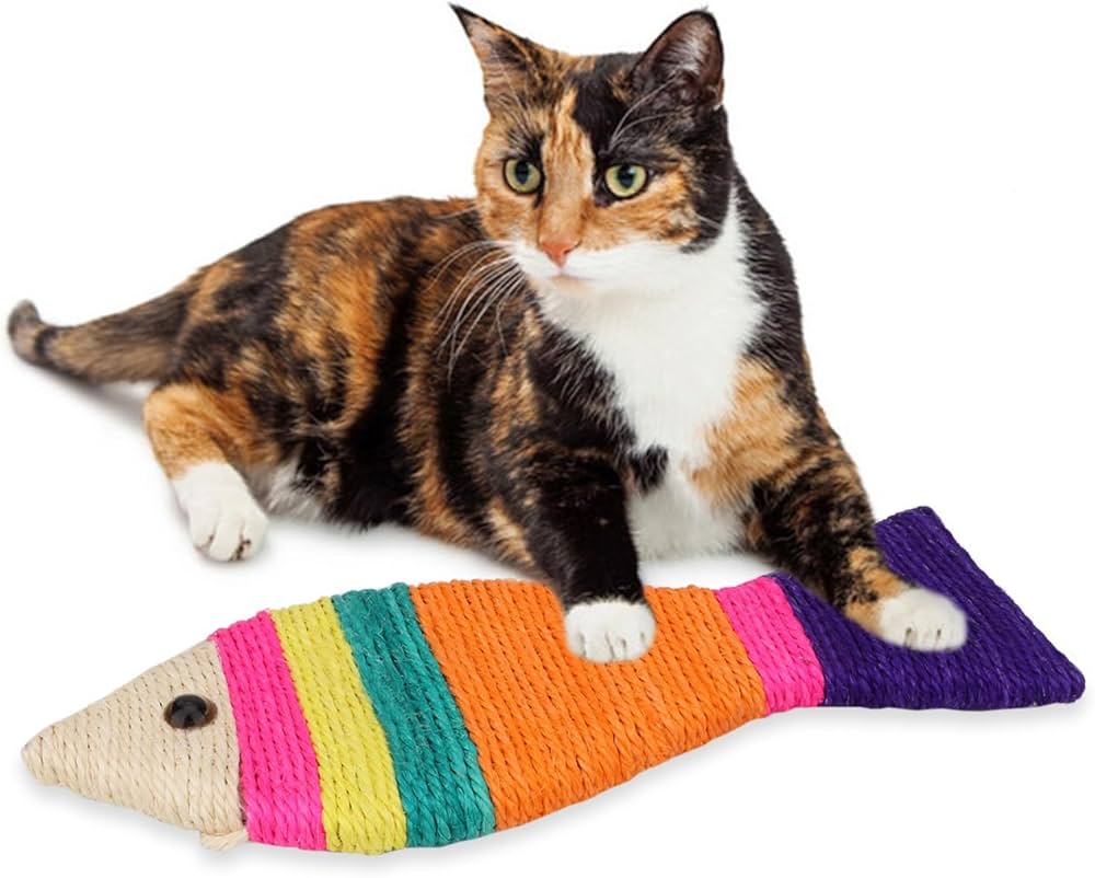 Rascador Colgante para Gatos Diseño Pez de Colores