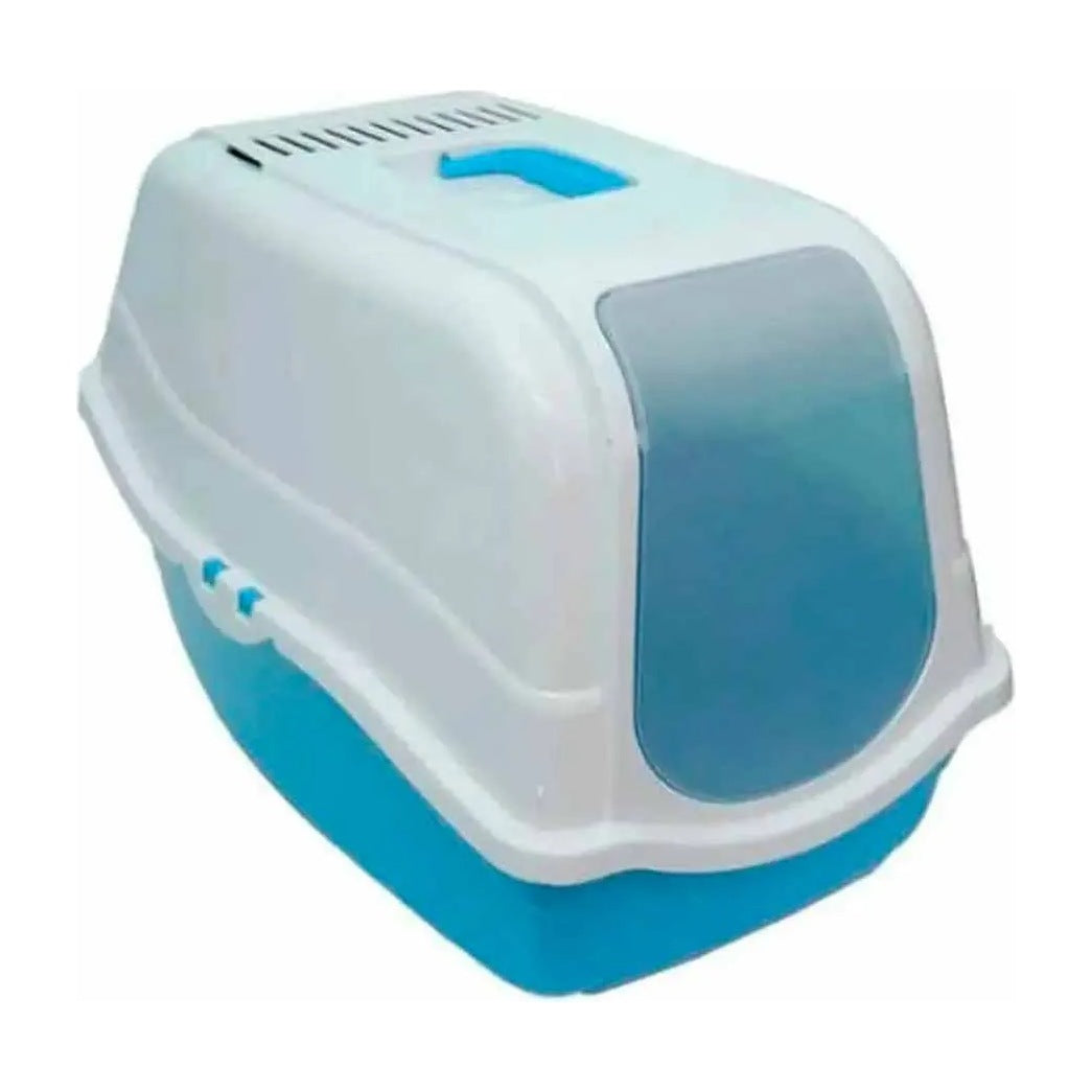 Arenero cerrado para gatos modelo Romeo 57x39x41 cm celeste