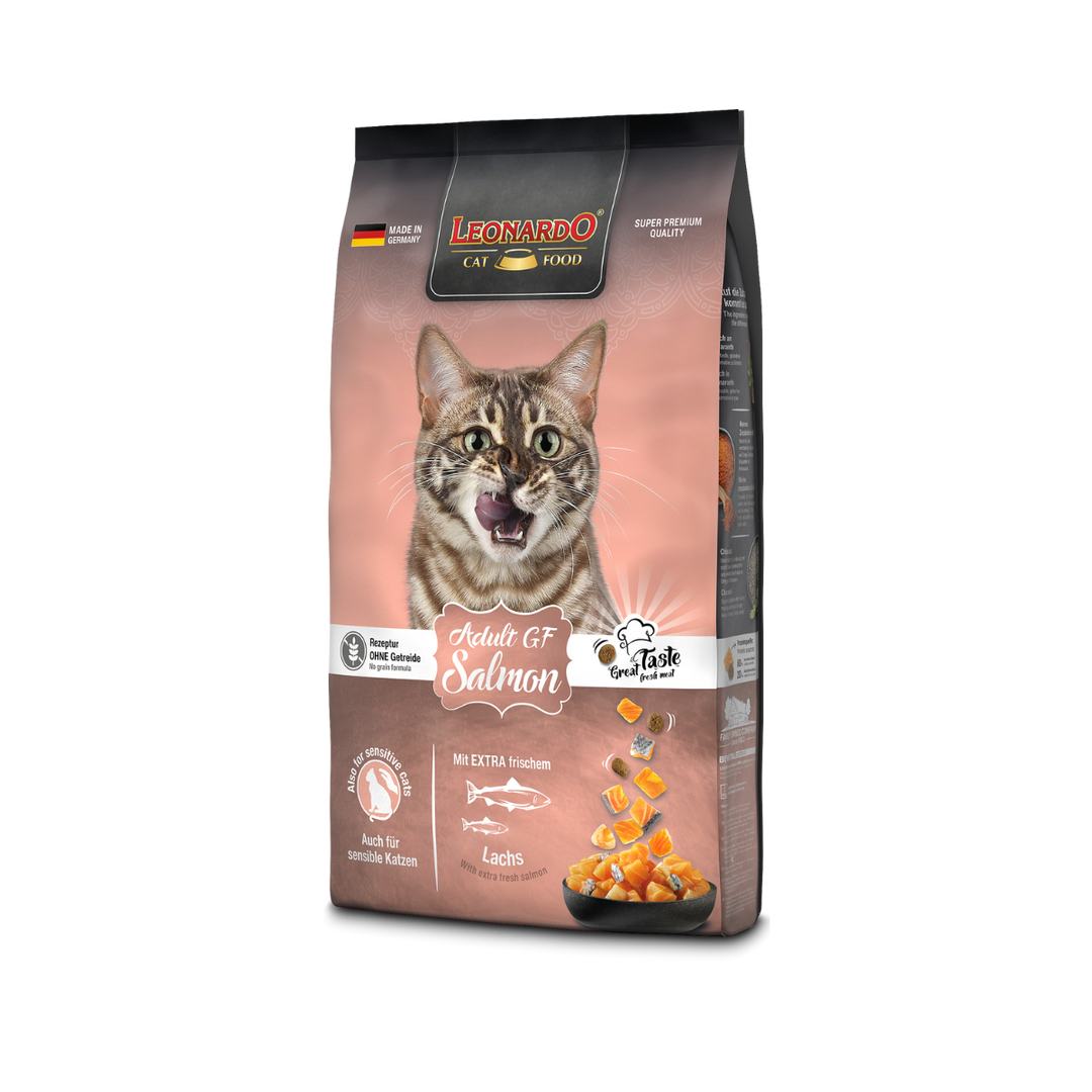 Leonardo Adult Grain Free Salmón para gatos empaque lateral