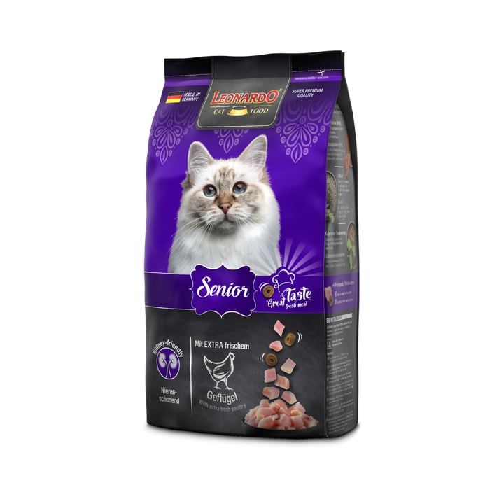 Leonardo Adult Senior 7.5 Kg para gatos empaque lateral