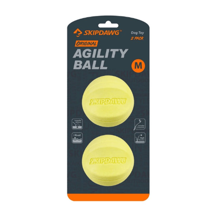 Skipdawg Agility Ball pack x2 tamaño M pelotas para perros vista frontal