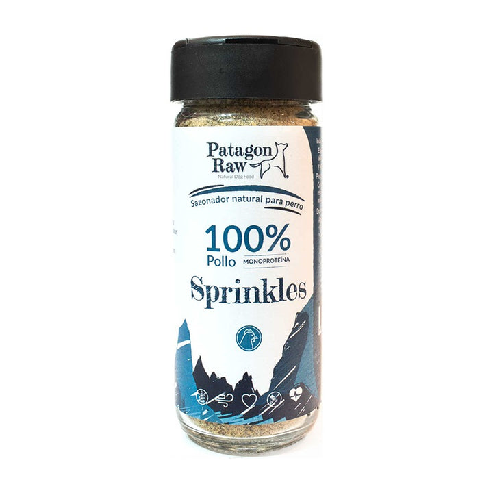 Patagon Raw sprinkles 100% pollo perros 60 grs empaque vista frontal