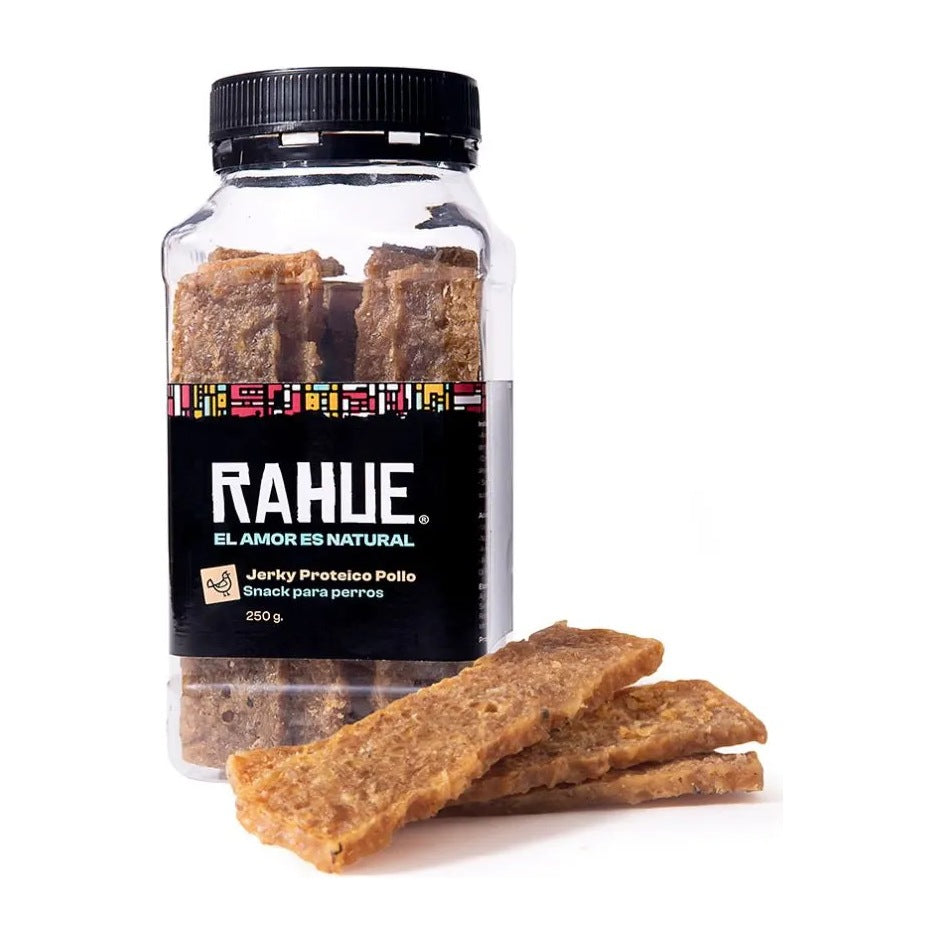 Rahue Jerky pollo 250 g snack deshidratado para perros empaque