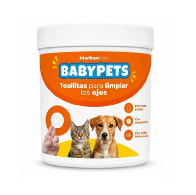 Baby Pets toallitas húmedas limpieza de ojos perros y gatos 100 unidades envase