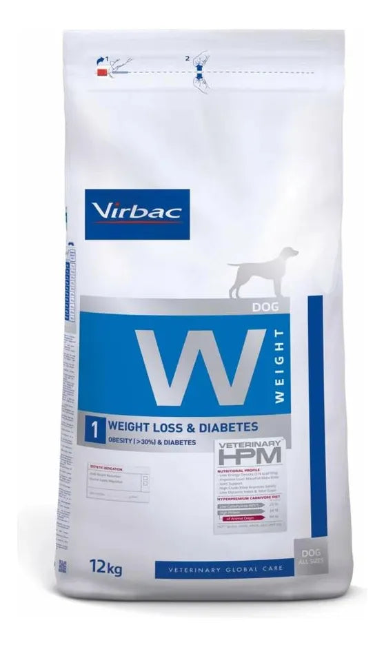 Virbac Perro Veterinary HPM W1 Control de Peso y Diabetes 12 Kg