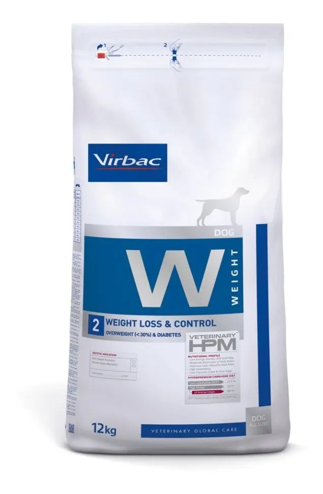 Virbac HPM Weight Loss & Control W2 12 kg saco vista frontal