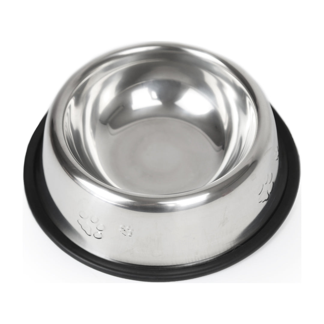 BRNX plato de acero inoxidable talla XXXL con base antideslizante y huellas grabadas, vista 1
