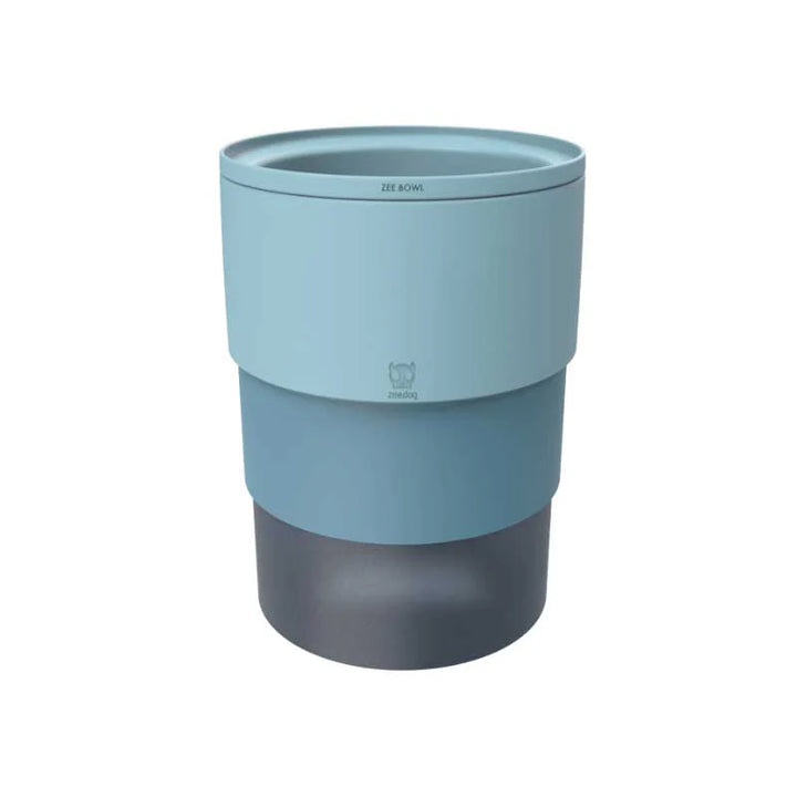 Zee Dog Bowl plato ajustable Soft Blue celeste para perro vista lateral